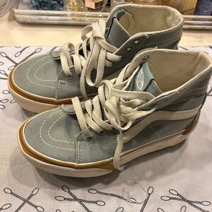 Vans SK-8 stacked High-Top 👟 Canvas Sneakers with White Laces